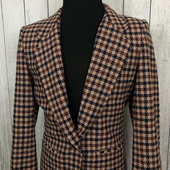 Pendleton Jackets & Blazers - Pendleton Size 14 Tan & Blue Vintage Wool Blazer